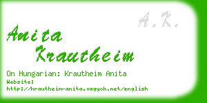 anita krautheim business card